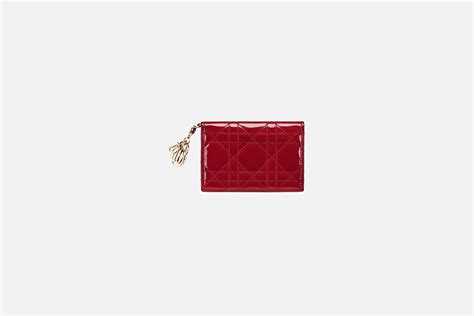 red dior card holder